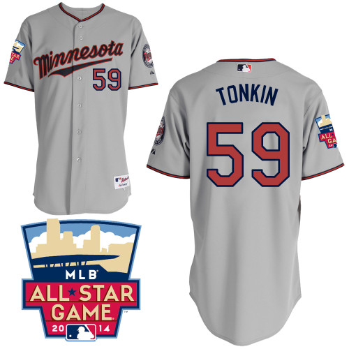 Michael Tonkin #59 MLB Jersey-Minnesota Twins Men's Authentic 2014 ALL Star Road Gray Cool Base Baseball Jersey